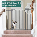 BABELIO 36 Inch Tall Metal Baby Gate, 29-48" Auto Close Pressure Mounted Dog Gate, Gray by TinyTreasures Baby Boutique