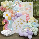 Pastel Balloon Garland Kit 219Pcs Daisy Balloon Arch, Pastel Balloons Different Sizes, Happy Birthday Banner, Cake Toppers, Number 2 Balloon, 3D Butterfly, 2nd Birthday Decorations for Girl by TinyTreasures Baby Boutique