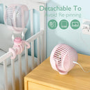 Momcozy Portable Stroller Fan, 8000mAh, 27H Ultra-long Battery Life, Detachable 4 Speed 360°Rotate, LED Night Light with 2 Modes, USB Rechargeable Handheld Cooling Fan for Travel, Car Seat, Bedroom by TinyTreasures Baby Boutique