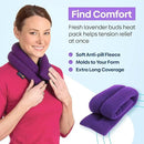 SunnyBay Microwave Heating Pad, Microwavable Heated Neck and Shoulder Wrap with Lavender, Soothing Pillow Hot & Cold Bean Bag, Aroma Warmer for Pain Relief, 26x5 Inches, 2.5 lbs, Purple by CozyNest Decor
