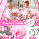 Baby Ball Pit for Toddler with 50 Balls, Kids Pop Up Play Tent for Girls, Princess Toys for Children Indoor Outdoor Playhouse with Carry Bag by TinyTreasures Baby Boutique