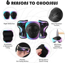 Adjustable Kids Bike Helmet with Knee & Elbow Pads Set, Color Gradient Design for Boys and Girls Aged 3-14+, for Skateboarding, Scooter, Roller & Inline Skating, Longboard by TinyTreasures Baby Boutique