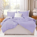 Litanika Lavender Purple Comforter Full Size, 3 Pieces Lightweight Solid Bedding Comforter Set, All Season Fluffy Bed Set (79x90In Comforter & 2 Pillowcases) by CozyNest Decor