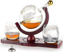 Gifts for Men Dad Husband from Wife Daughter Son, Unique Christmas Anniversary Birthday Gifts for Him, Whiskey Decanter Globe Set with 2 Glasses, Bourbon Scotch Liquor Cool Stocking Stuffers Presents by CozyNest Decor