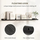 Floating Shelves for Wall, Picture Ledge Shelf 55 Inch Solid Wood Set of 2, Rustic Wall Shelves with Lip, Kids Bookshelf, Photo & Picture Live Edge Floating Shelves for Bedroom, Living Room, Kitchen by CozyNest Decor