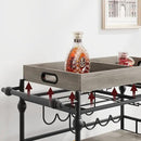 GarveeHome Bar Cart, Bar Carts for The Home, 3 Tier Serving Cart with Wheels, Home Bar & Serving Carts, Metal Rolling Cart with Wine Rack & Removable Tray for Kitchen, Dining Room, Living Room-Grey by CozyNest Decor
