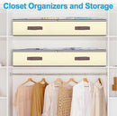 Budding Joy 6 Pack 90L Under bed Storage Containers Organizer Large Capacity Underbed Clothes Storage Bins Organization and Storage Bedroom Foldable Storage Bags with Clear Window Beige by CozyNest Decor