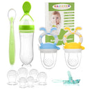 WAJIAYON Baby Fruit Feeder Pacifier | Infant Food Feeder & Baby Food Dispensing Spoon | Mesh Fresh Fruit Teethers for Babies | Silicone Teething Pacifier for Babies,Gifts for Boys and Girls (Green) by TinyTreasures Baby Boutique