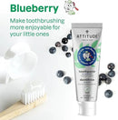 ATTITUDE Toothpaste with Fluoride, Prevents Tooth Decay and Cavities, Vegan, Cruelty-Free and Sugar-Free, Blueberry, 4.2 Oz by CozyNest Decor