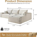 108" Sectional Couches for Living Room Modern Modular Sofa with L-Shape Couchs Upholstered Boneless Couch Deep Seat Sectional Couch with Chaise (White, Right Facing Chaise+2Seaters) by CozyNest Decor
