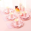 175 Pcs Pink Gingham Plates and Napkins Party Supplies - Pink and White Checkered Plates Sets Serve 25 Guests - Scalloped Gingham Paper Plate for Birthday Wedding Picnic Party Decorations by CozyNest Decor