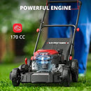 21" Gas Lawn Mower, Self-propelled Lawn Mower 3-in-1, 170cc OHV Engine with Forced Air Cooling, 6 Cutting Heights, 1.4-Bushel Grass Catcher by GreenHaven Gardens