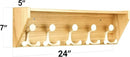 SKOLOO Wall Shelf with Hooks, 24-Inch Coat Rack Wall Mount with Shelf Organizer - Lightweight & Sturdy, 5 Tri Hooks - Perfect for Entryway, Hallway, Living Room, Bedroom, Mudroom, Natural & White by CozyNest Decor