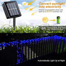 QITONG 4 Pack Solar Fairy Lights Blue, Each 33ft 100 LED String Lights Outdoor Waterproof, 8 Modes Blue Solar Lights for Outside Tree Garden Pool Wedding Party Christmas by GreenHaven Gardens