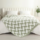 Snuggle Sac Sage Green Bedding Blankets Twin Size, Super Soft Warm Blankets Oversized Cozy Knit Fuzzy Blanket for Living Room, Chevron Green,60x80 inches by TinyTreasures Baby Boutique