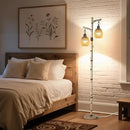 Scenekoy Retro 68.5” Tall Floor Lamp With Carving Shade, Farmhouse Resin Standing Lamp & Faux Birch Tree Finish, Dimmable Corner Lamp Stand Up Light with Bulb Prefer for Living Room Bedroom Home Decor by CozyNest Decor