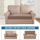 H.VERSAILTEX Velvet Stretch Individual Couch Cushion Cover Plush Slipcover for Loveseat Sofa Furniture Protector Seat Cover (1 Piece Loveseat Cushion Cover, Taupe) by CozyNest Decor