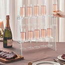 Tosnail 2-Tier Champagne Flute Glass Holder Stand, 10 Slots Champagne Flute Tabletop Stemware Hanging Display Rack for Party, Fits Up to 9 Inch Glasses by CozyNest Decor