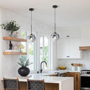 KCO Lighting Modern Black Globe Pendant Light Mercury Glass Ceiling Pendant Light Mid Century Silver Kitchen Pendant Lighting Over Island Dining Room Light Fixtures Over Table by CozyNest Decor