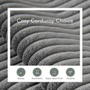 Boneless Sectional Cloud Couch Sofa Bed for Living Room, 112" Modular Modern Lounge 3 Seater Sleeper Grey Couches with Chaise, No Assemble, Cordury Compression Upholstered Sofas by CozyNest Decor