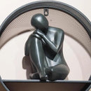 Guichifun Thinker Statue Resin Abstract Sculpture - Collectible Woman Figurine Art Home Office Bookshelf Decorative Objects Desktop Black Decor for Men&Women 5.25 X 6.25 X 8.5 Inch by CozyNest Decor