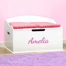 DIBSIES Personalized Creative Wonders Toy Box, Signature Series for Girls, 30 x 19.25 x 18 inches, Soft-Close Lid (White) by TinyTreasures Baby Boutique
