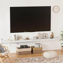 40 Inches Floating Shelves for Wall,9.3" Deep White Long Floating Shelves Set of 2,Large Display & Storage Shelf,Wall Shelf for Bathroom Bedroom Living Room Kitchen Office by CozyNest Decor