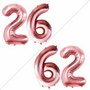 GOER Number 26 Balloons for 26th Birthday Party Decorations,42 Inch Jumbo Foil Helium 62 Balloons for 62nd Birthday Party Decoration (Rose Gold) by TinyTreasures Baby Boutique