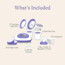 Lansinoh Signature Pro Double Electric Breast Pump, Portable with LCD Display, 3 Power Options, Includes 25mm Flanges, 2 Baby Bottles with 1 Slow Flow Bottle Nipple, and Carry Bag by TinyTreasures Baby Boutique