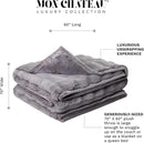 Mon Chateau 60" x 70" Faux Fur Throw Blanket - Reversible Soft Blanket for Queen-Size Bed, Couch, or Sofa, Cozy Home Decor and Stylish Living Room Comfort in Grey by CozyNest Decor