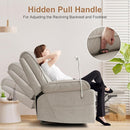 Rocking Chair Nursery Swivel Rocker Recliner with Phone Holder,Nursing Chair for Breastfeeding with Foot Rest,Beige by TinyTreasures Baby Boutique