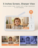 ARENTI Video Baby Monitor with Camera and Audio, 5-inch Smart Baby Camera Monitor with Free Phone App, 1080P, VOX, PTZ, One-Touch Call, Temp Sensor, Lullaby, Night Vision, Auto Tracking, 2-Way Talk by TinyTreasures Baby Boutique