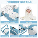 MoreFeel Collapsible Baby Bathtub for Newborn with Thermometer & 1 Hooded Towel & 1 Soft Floating Cushion,Portable Travel Bathtub with Drain Hole, Durable Foldable Baby Tubs for Infants to Toddler by TinyTreasures Baby Boutique