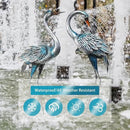 Crane Decor Statues, Blue Heron Garden Statues Metal Yard Art Outdoor Decoy, Garden Sculptures for Yard/Lawn/Pond/Outdoor Decoration, Set of 2 by CozyNest Decor
