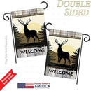 Welcome Deer Garden House Flags Set Animals Wildlife Outdoor Bear Wolf Pet Nature Farm Animal Creature Small Decorative Gift Yard Banner Double-Sided Made In USA 28 X 40 by GreenHaven Gardens
