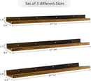 Giftgarden 47 Inch Long Floating Shelves for Wall, Rustic Picture Ledge Large Shelf for Living Room Bedroom Bathroom Kitchen, Set of 3 Different Sizes by CozyNest Decor