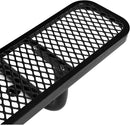Global Industrial 8’L Rectangular Picnic Table, Expanded Metal, Black Thermoplastic Coating, Attached Benches, 1-1/2” Umbrella Pole Hole, Outdoor-Rated, 1000 lb Capacity, 96” x 30” Tabletop by GreenHaven Gardens