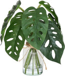 Artificial Flowers Turtle-Back, Alocasia Leaf, in Glass Vase with Faux Water,7Pcs Artificial Leaves Real Touch Latex Leaves for Centerpiece (1, Turtle-Back Leaf) by CozyNest Decor