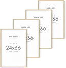 Haus and Hues 24"x36" Beige Oak Wood Frames Set of 4 - 24x36 Natural Wood Frames for Posters, 24x36 Frame Wood, 24x36 Poster Frames for Wall, 24x36 Frame Light Wood, Picture Frames 24x36 Picture Frame 24x36 Wood Frame 24x36 (Beige Oak) by CozyNest Decor