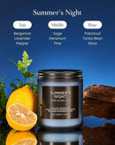 M&SENSE Summer's Night Scented Candle, All Natural Soy Wax Clean Non Toxic Manly Candle for Home, 7.05oz Up to 50 Hours Burn Time in Glass Jar for Bedroom by CozyNest Decor