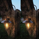 2 Pack Solar Lanterns, Outdoor Hanging Lights Metal with Shepherd Hook Warm White Edison Bulb Design for Garden and Birthday Gifts for Mom Grandma Wife ( Copper) by CozyNest Decor
