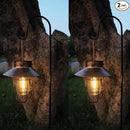 2 Pack Solar Lanterns, Outdoor Hanging Lights Metal with Shepherd Hook Warm White Edison Bulb Design for Garden and Birthday Gifts for Mom Grandma Wife ( Copper) by GreenHaven Gardens