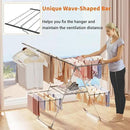 Bigzzia Clothes Drying Rack Foldable, 2-Level Large Laundry Drying Rack Collapsible, Stainless Steel Drying Rack Clothing for Indoor Outdoor, Easy to Fold, 33 Drying Rails, 142cm, Gray by CozyNest Decor