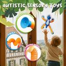 Dinosaur Pop Tubes Toys LED Light Up Mini Figures Fidget Sensory Toys Dino Telescopic Suction Cup Gift Sets, Toddler Autism Stress Relief Party Favors Prizes Stocking Stuffers for Kids 3+ by TinyTreasures Baby Boutique