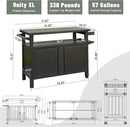 Domi Grill Carts Outdoor with Storage and Wheels, Whole Metal Portable Table and Storage Cabinet for BBQ,Deck,Patio,Backyard (Brown, L45xW20.31xH35.51 Inch) by CozyNest Decor