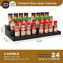 Spice Rack Organizer for Cabinet 2Pack, 3 Tier Expandable Bamboo Spice Storage, Great for Kitchen Cabinet, Cupboard,Pantry and More(Black) by CozyNest Decor