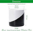 D'vine Dev 10 Inch Ceramic Planter Pot with Drainage Hole and Saucer, Indoor Cylinder Round Planter Pot, Oblique Monochrome Black and White, 94-O-E-K by GreenHaven Gardens
