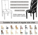 JQinHome Black Chair Covers for Dining Room Set of 4, High Stretch Removable Washable Parsons Chair Slipcover for Home Party Hotel Wedding Ceremony (4PCS, Geometric) by CozyNest Decor