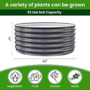 Round Raised Garden Beds, 42''x42''x17''Outdoor Galvanized Garden Planter Box for Vegetable Fruits Flower Herb (Deep Grey) by GreenHaven Gardens