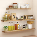 BGMG Wood Floating Shelves 48 inch Set of 2, Rustic Wooden Wall Mount Shelves for Living Room Bedroom Kitchen Farmhouse-48x6.7x1.25 inch- Gold Oak by CozyNest Decor